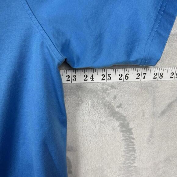 Peter Millar Blue Cotton Polo Shirt 1885 Fox Logo Men Size L Golf Casual Stretch - Picture 7 of 8